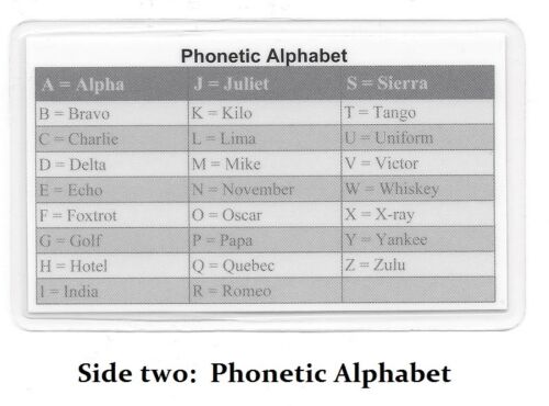 Miranda Warning (Rights) & Phonetic Alphabet Card / Military / Sheriff ...