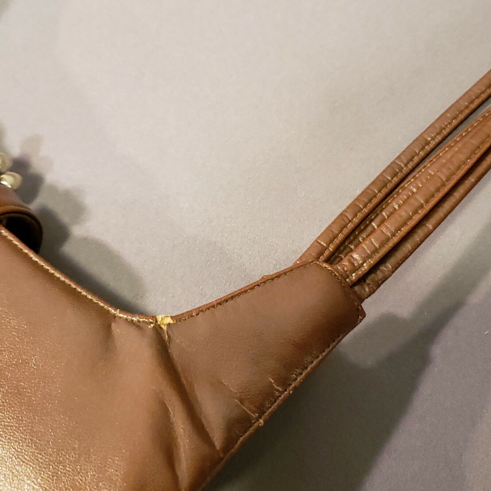 Lou Taylor Brown Tan Italian Leather Purse Vintage - image 3