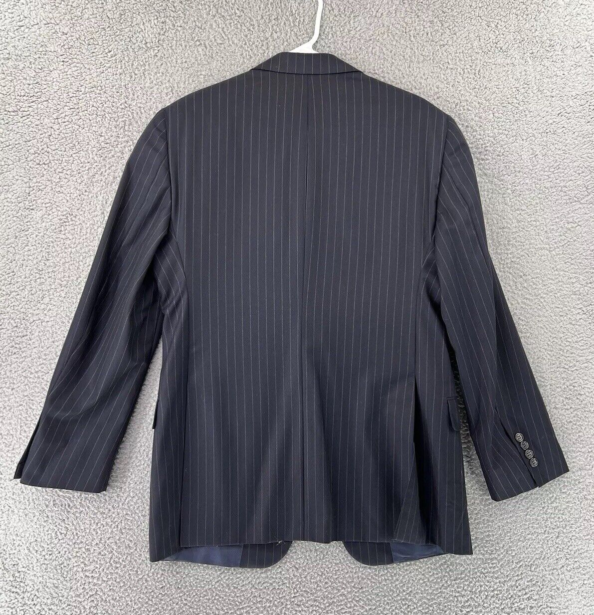 Hickey Freeman Sports Jacket 40 R Black Wool Stri… - image 3