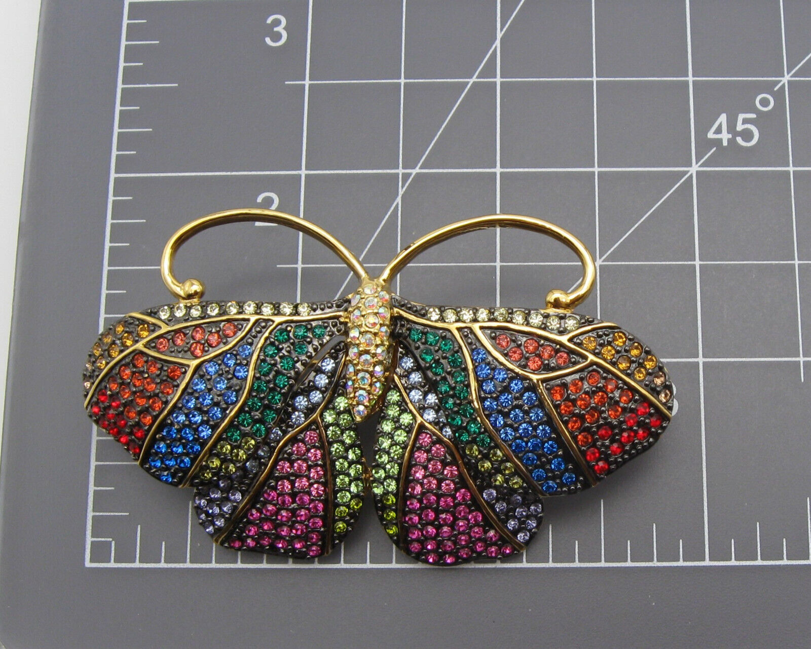 Vintage Joan Rivers Multicolor Colorful Crystal R… - image 4