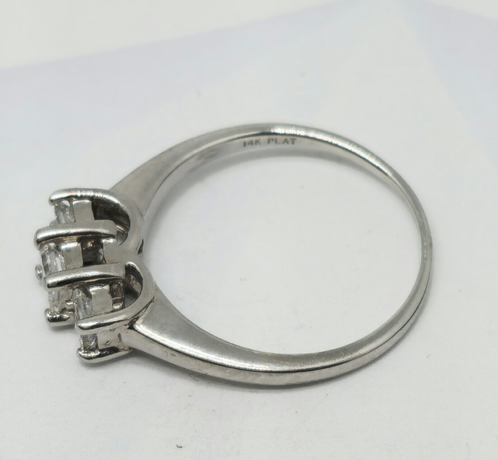 Solid 14K White Gold Platinum VS SI 1/2 Ct Prince… - image 3