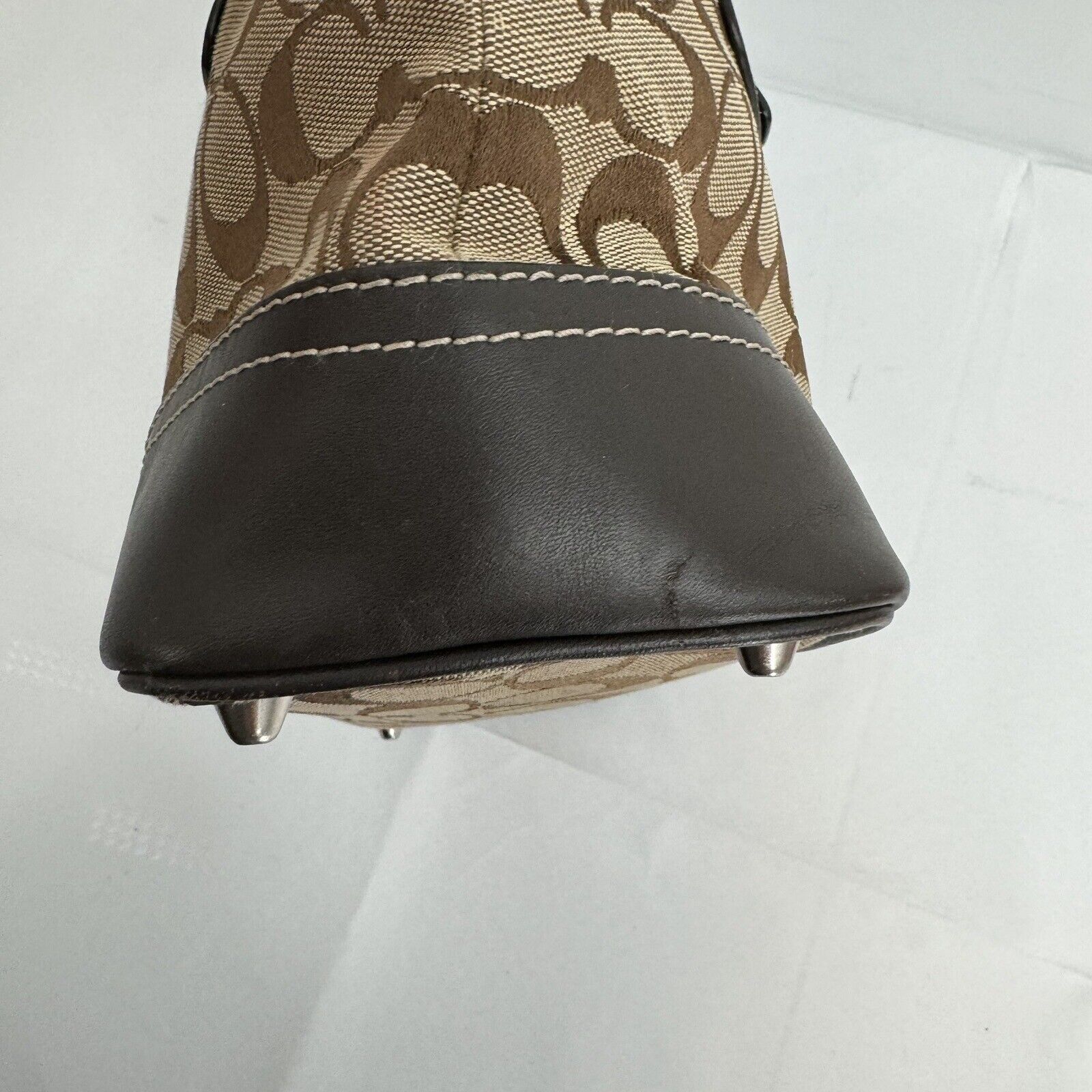 Coach Hampton Brown Khaki Signature Jacquard Leat… - image 8