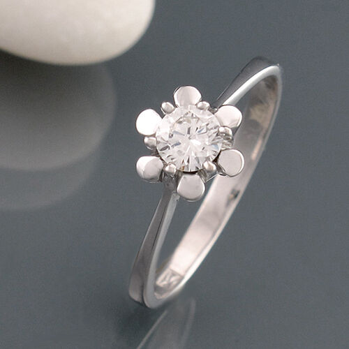 Nice Solitaire Ring With Brilliant - Approx. 0,25… - image 1