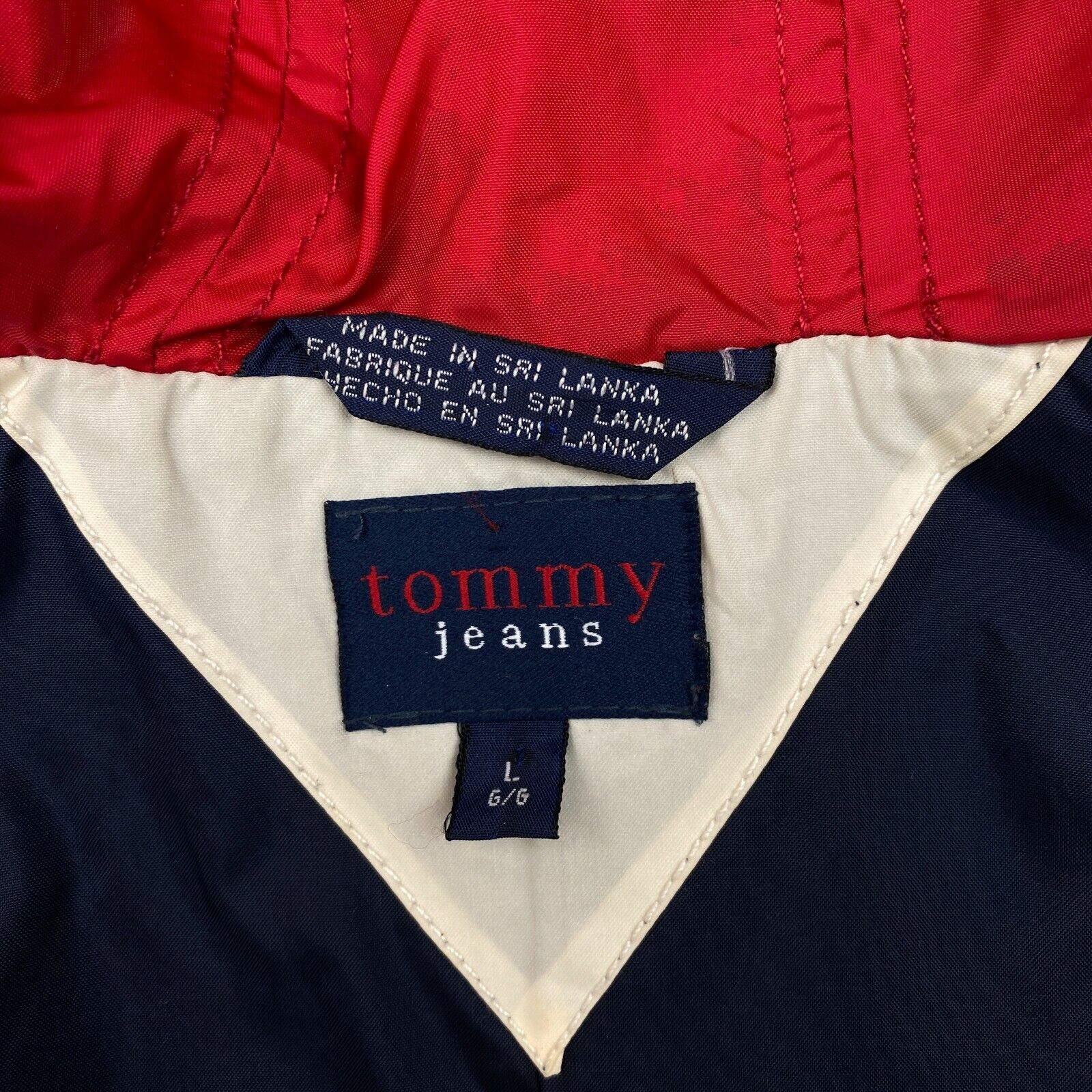 TOMMY HILFIGER JEANS Vintage Red Hooded Jacket Si… - image 5