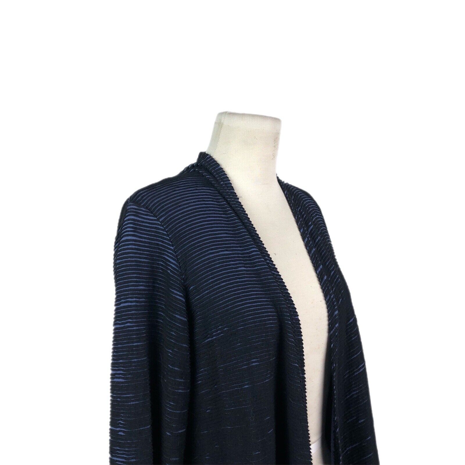 Cut Loose Blue Black Open Front Cardigan Wrap Str… - image 2