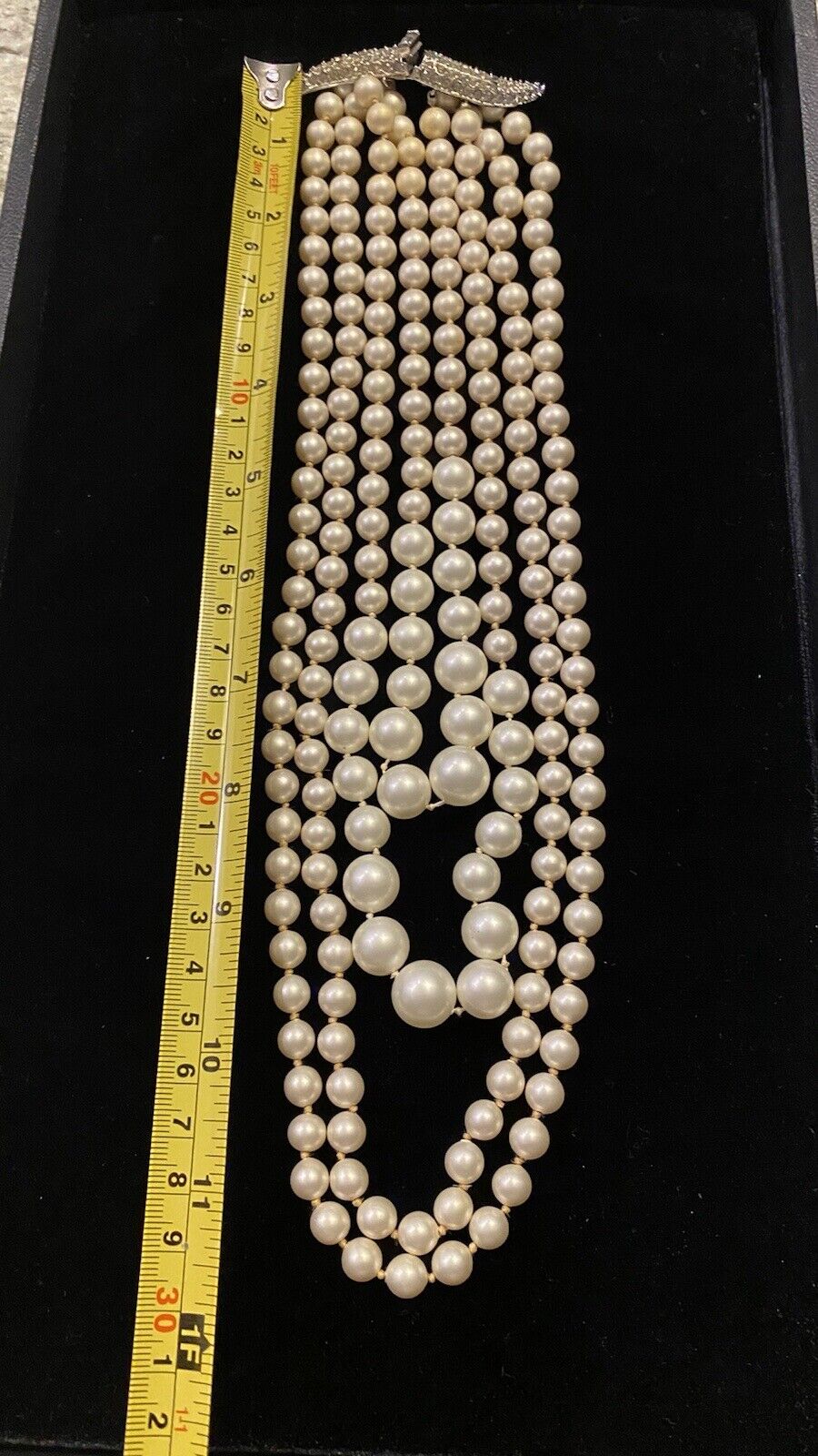 Vintage Marvella Four Strand Faux Pearl Necklace … - image 7