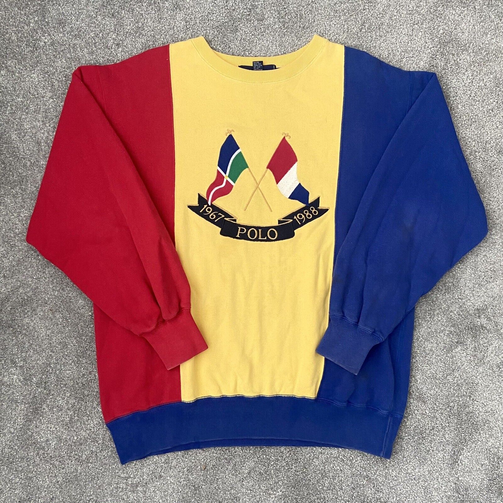 Vintage Polo Ralph Lauren Cross Flags M Colorbloc… - image 1