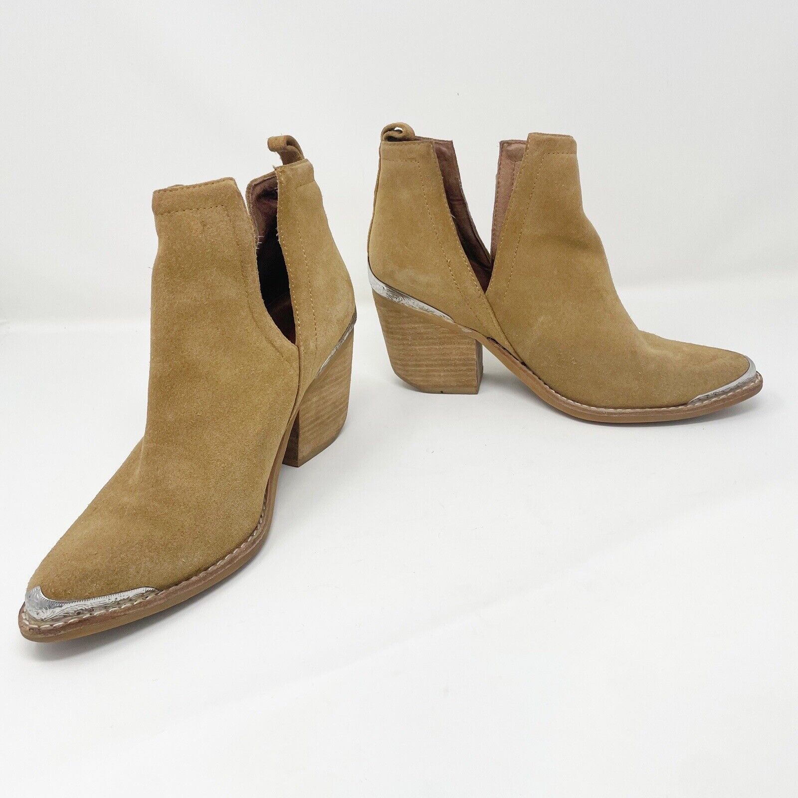 Jeffrey Campbell tan suede cromwell booties size 7 - image 6