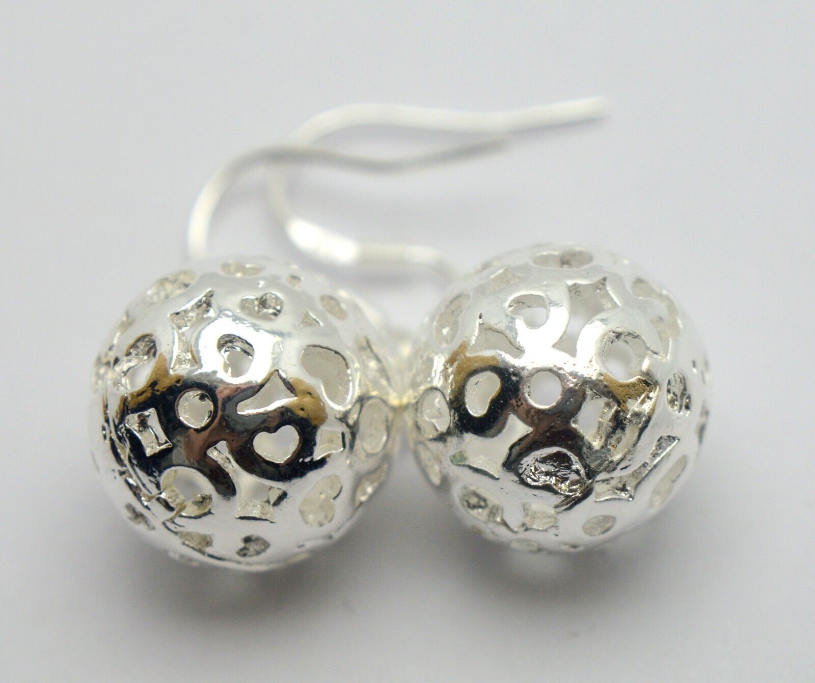 DESIGNER 925 STERLING SILVER ROUND BALL EARRINGS - image 5