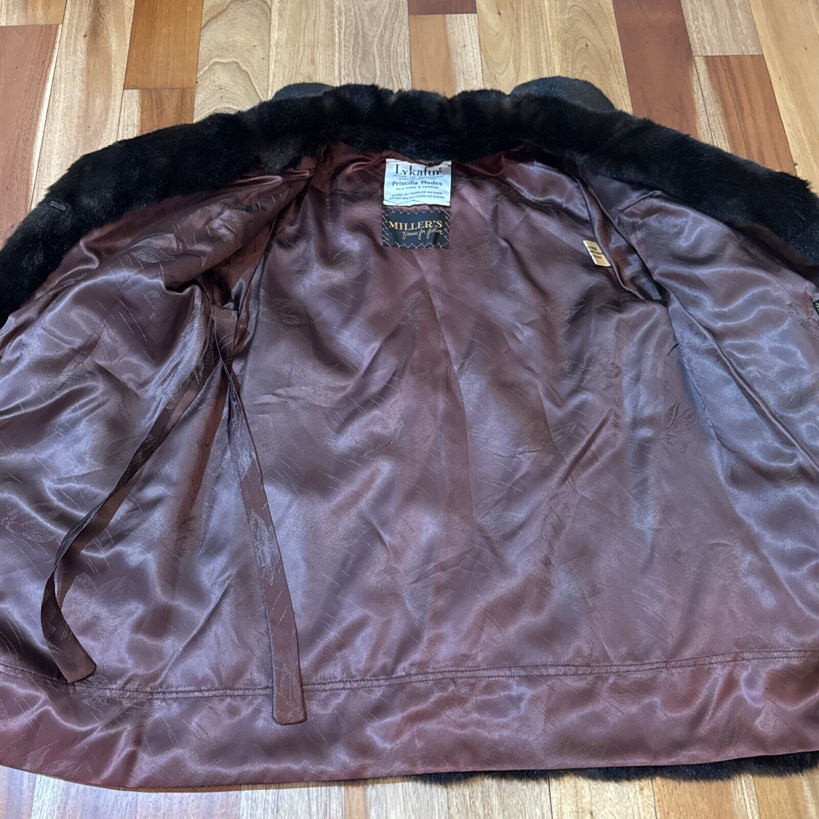 Vintage Priscilla Modes Lykafur Womens Brown Faux… - image 12