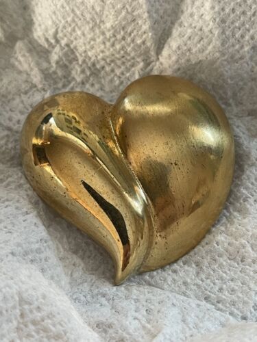 Large Signed Givenchy Goldtone Heart Brooch Pendan