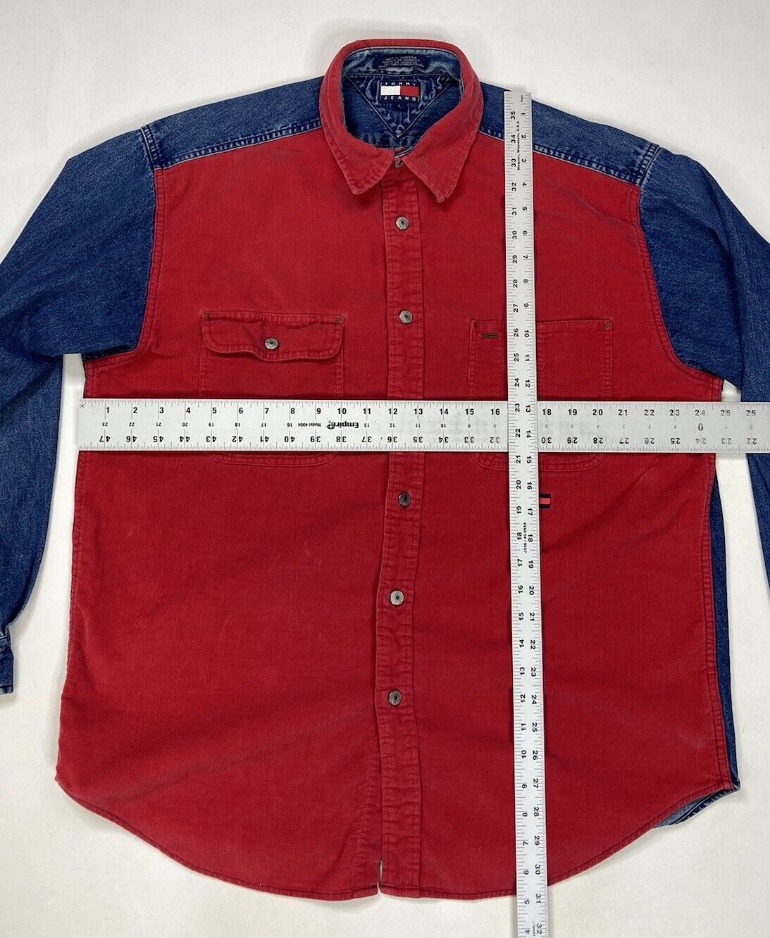 VINTAGE Tommy Hilfiger Corduroy Denim Shirt Men L… - image 7