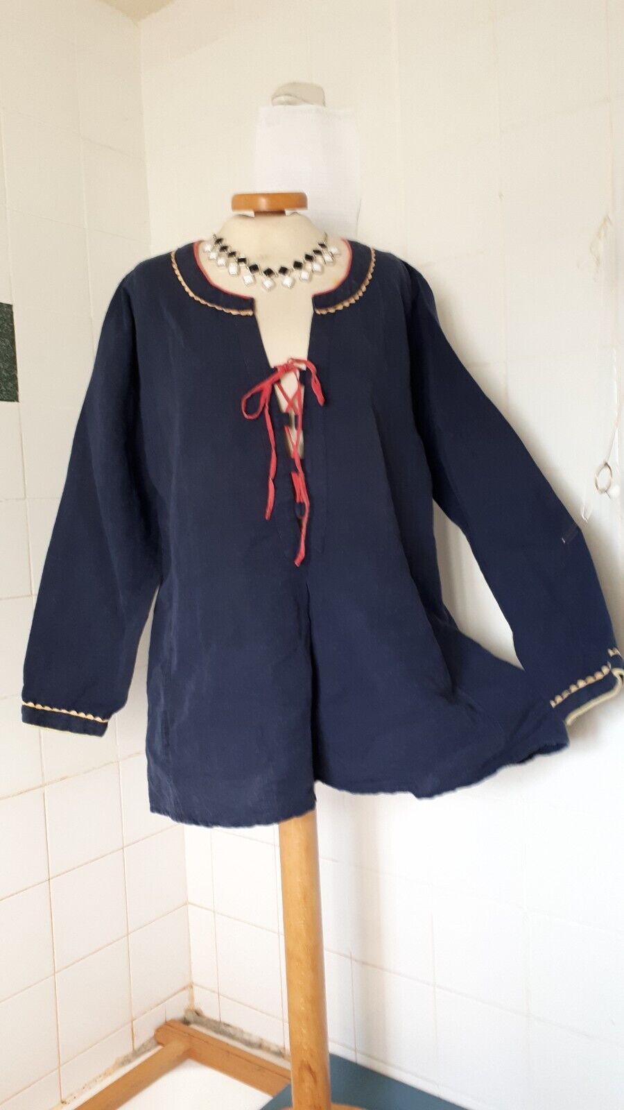 GUDRUN SJODEN LONG SLEEVE SUMMER TUNIC DARK BLUE … - image 2