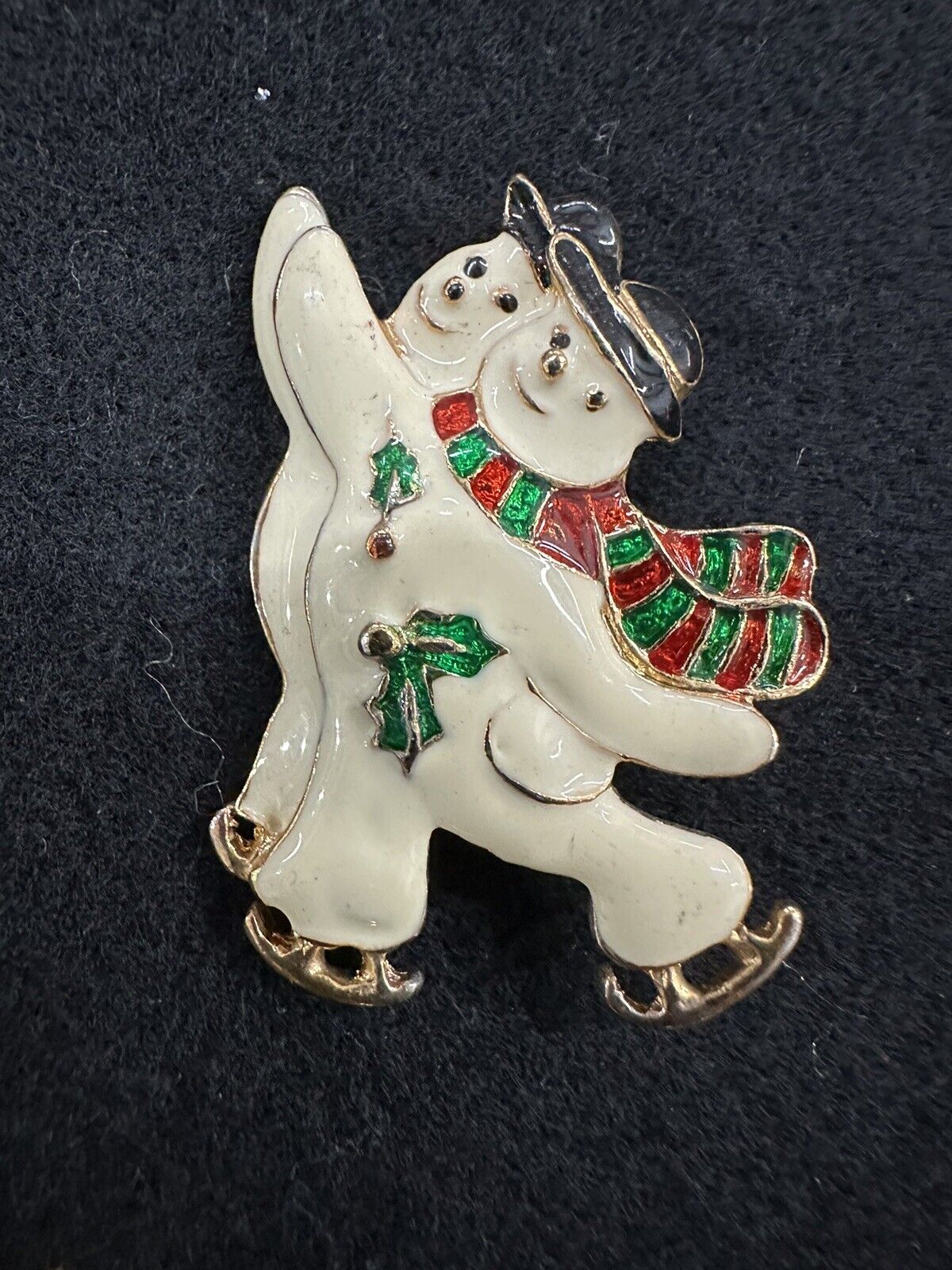 5 PIECE CHRISTMAS BROOCH LOT  Snowman, Candy Cane… - image 3