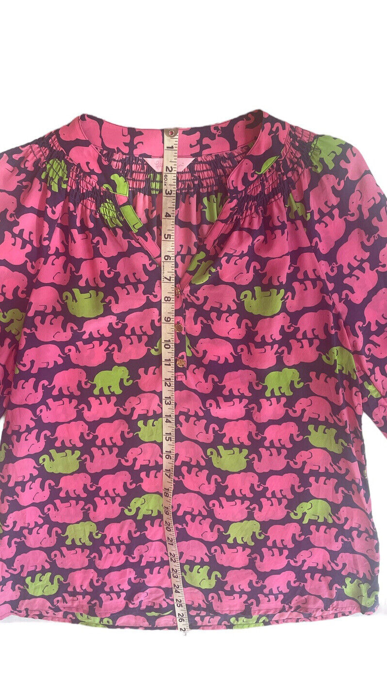 Lilly Pulitzer Silk Blouse Kissy Pink Tusk in Sun… - image 7