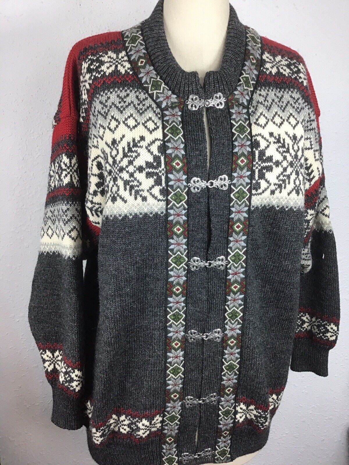 Norwool Womens Medium Multicolor Knitted Cardigan… - image 3