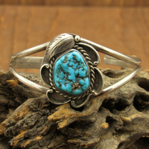 Southwest Sterling Silver and Turquoise Cuff Brac… - image 1