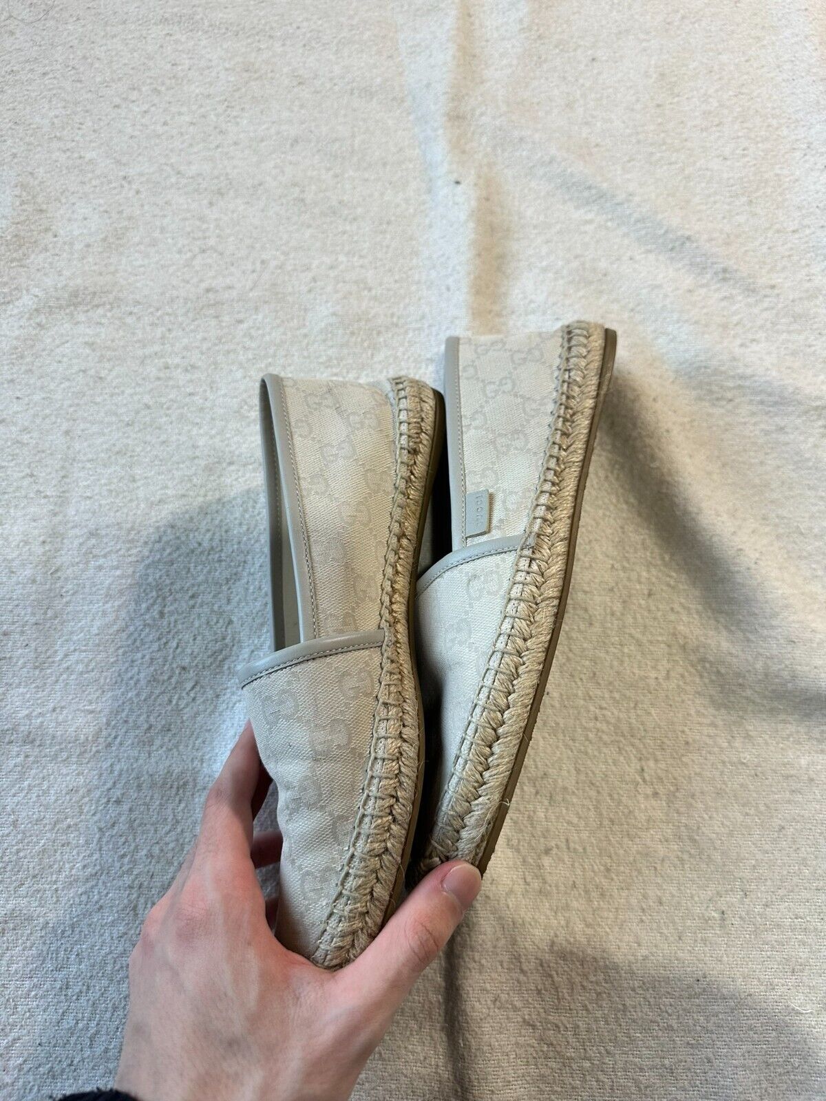 Authentic Gucci Espadrilles GG Monogram Canvas Iv… - image 7