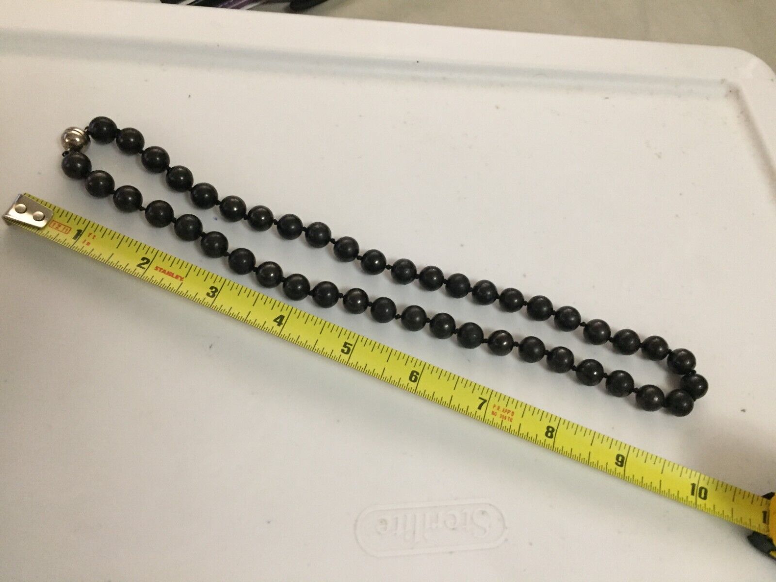 Genuine Shungite 10mm Bead Necklace Indiv Hand Kn… - image 6