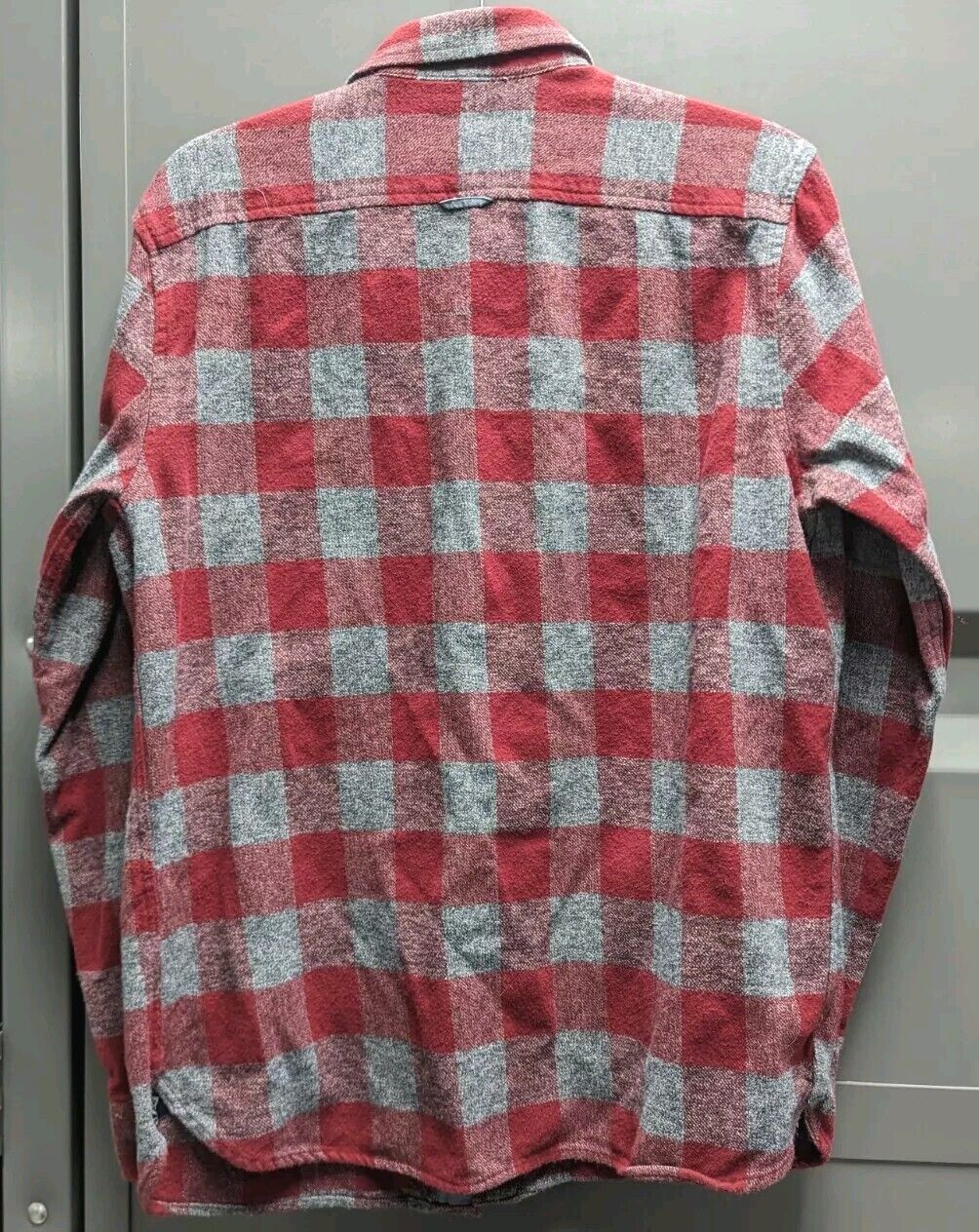 Flag & Anthem Shirt Mens Medium Red Gray Plaid Lo… - image 2