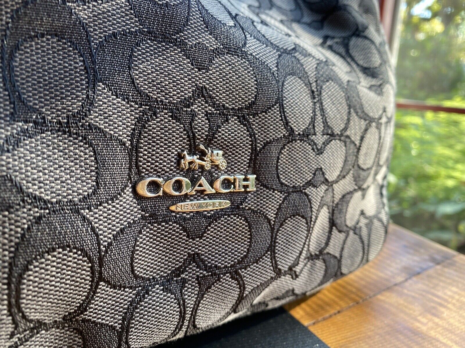 Coach Dufflette In Signature Jacquard Black and S… - image 6