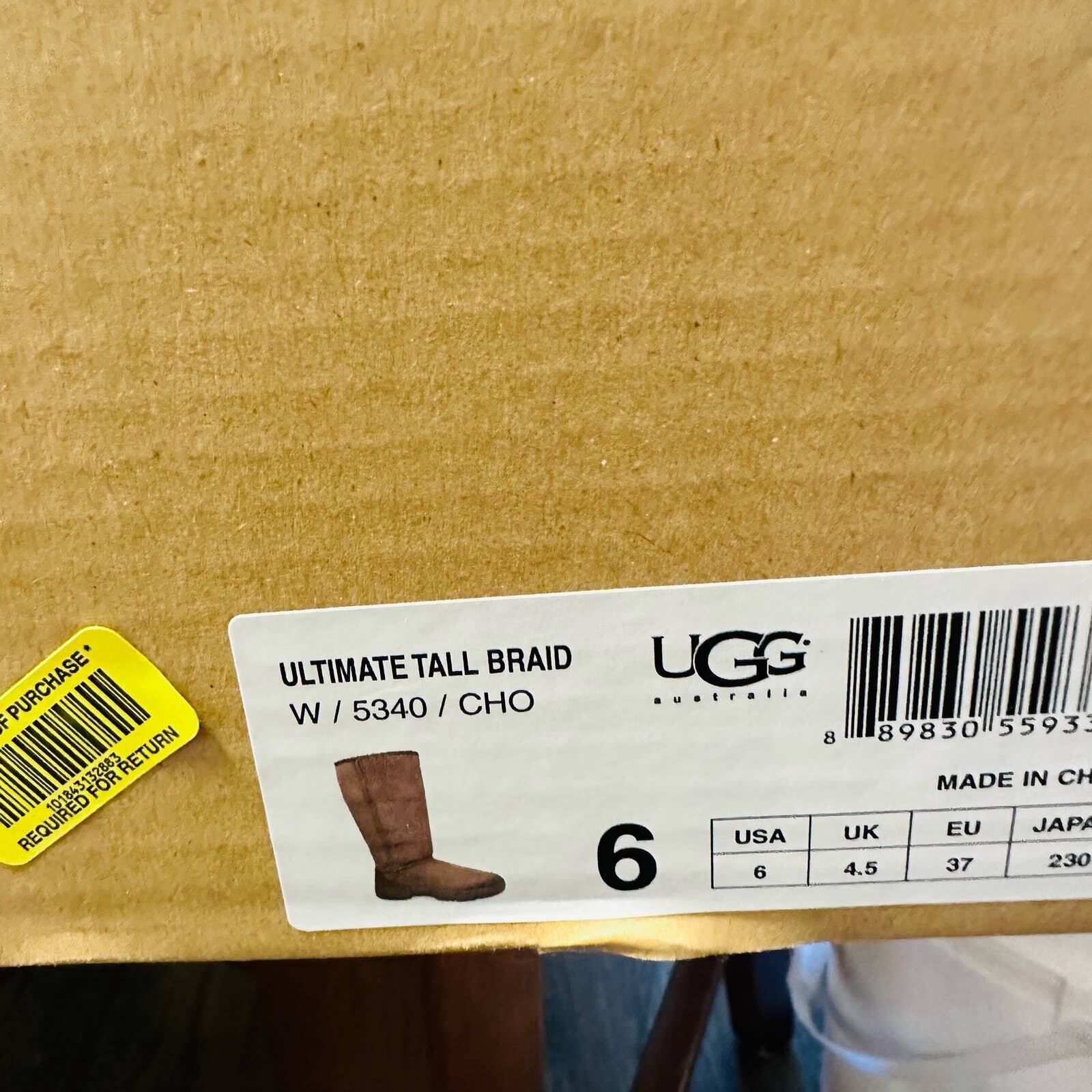 UGG Ultimate Tall Braided Back Chocolate Brown Su… - image 10