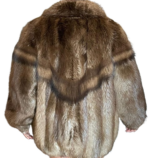 Brown Natural Long Hair Beaver Jacket - image 2