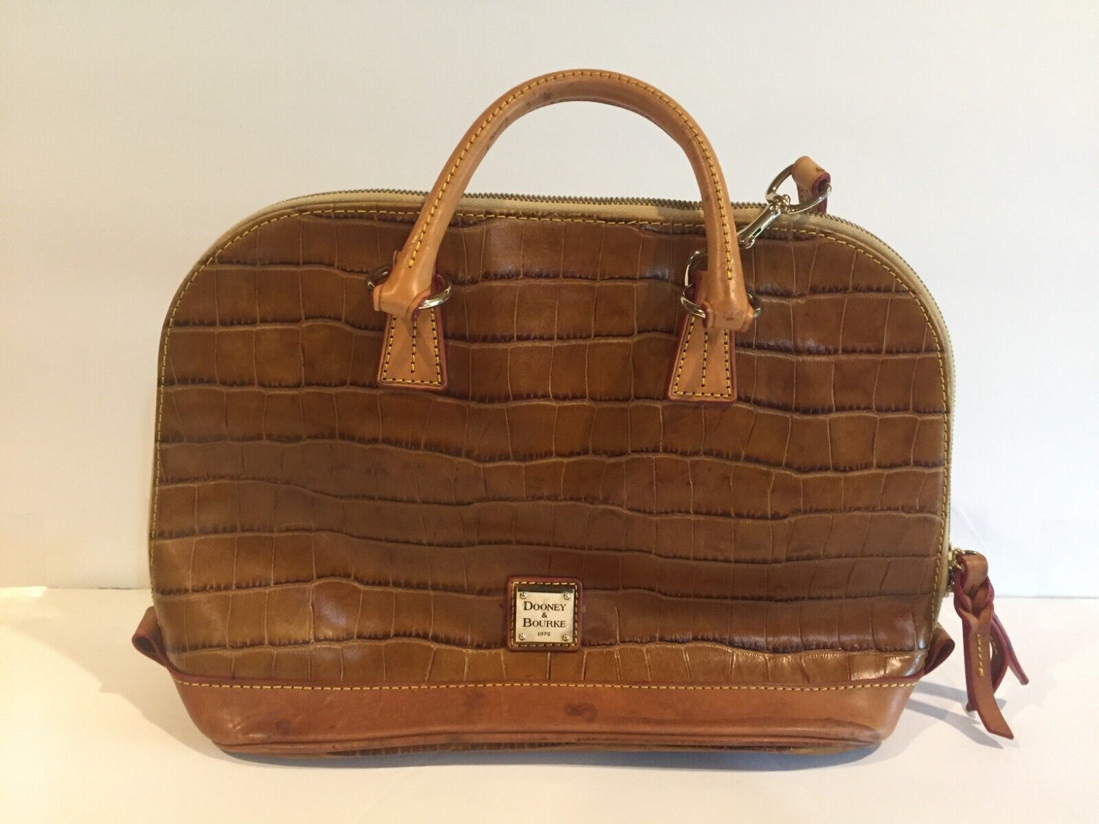 Dooney & Bourke Tote/Shoulder Bag Crocskin Cognac… - image 1