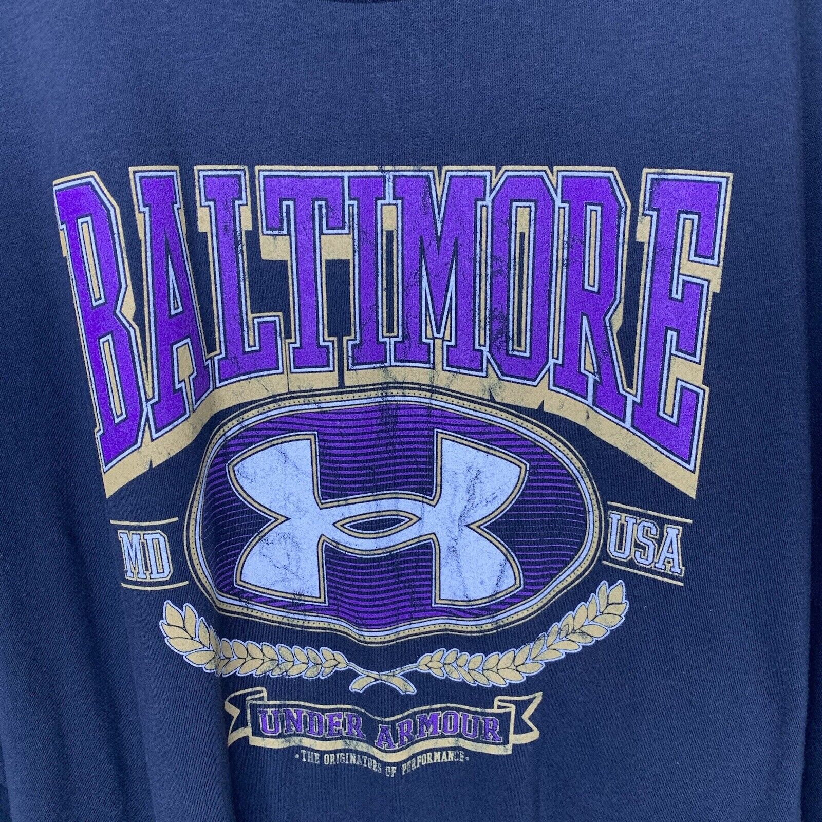 Under Armour Baltimore t-shirt men's 2XL black Lo… - image 3