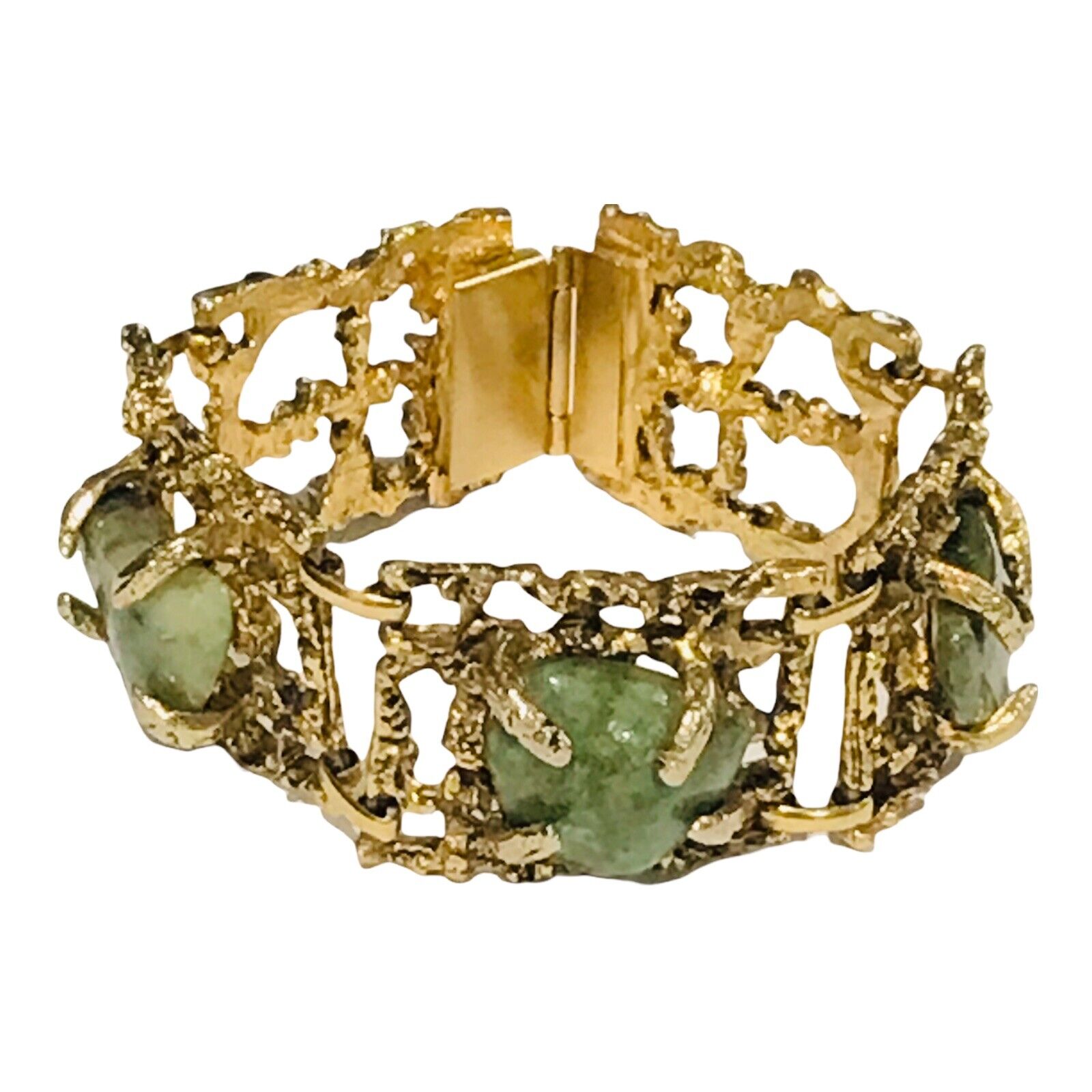 art nouveau gold filled wide bracelet 7” - - image 2