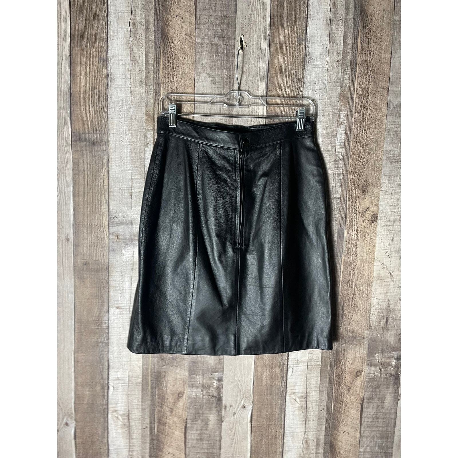 Wilsons Leather Vintage Black Leather Skirt - image 3