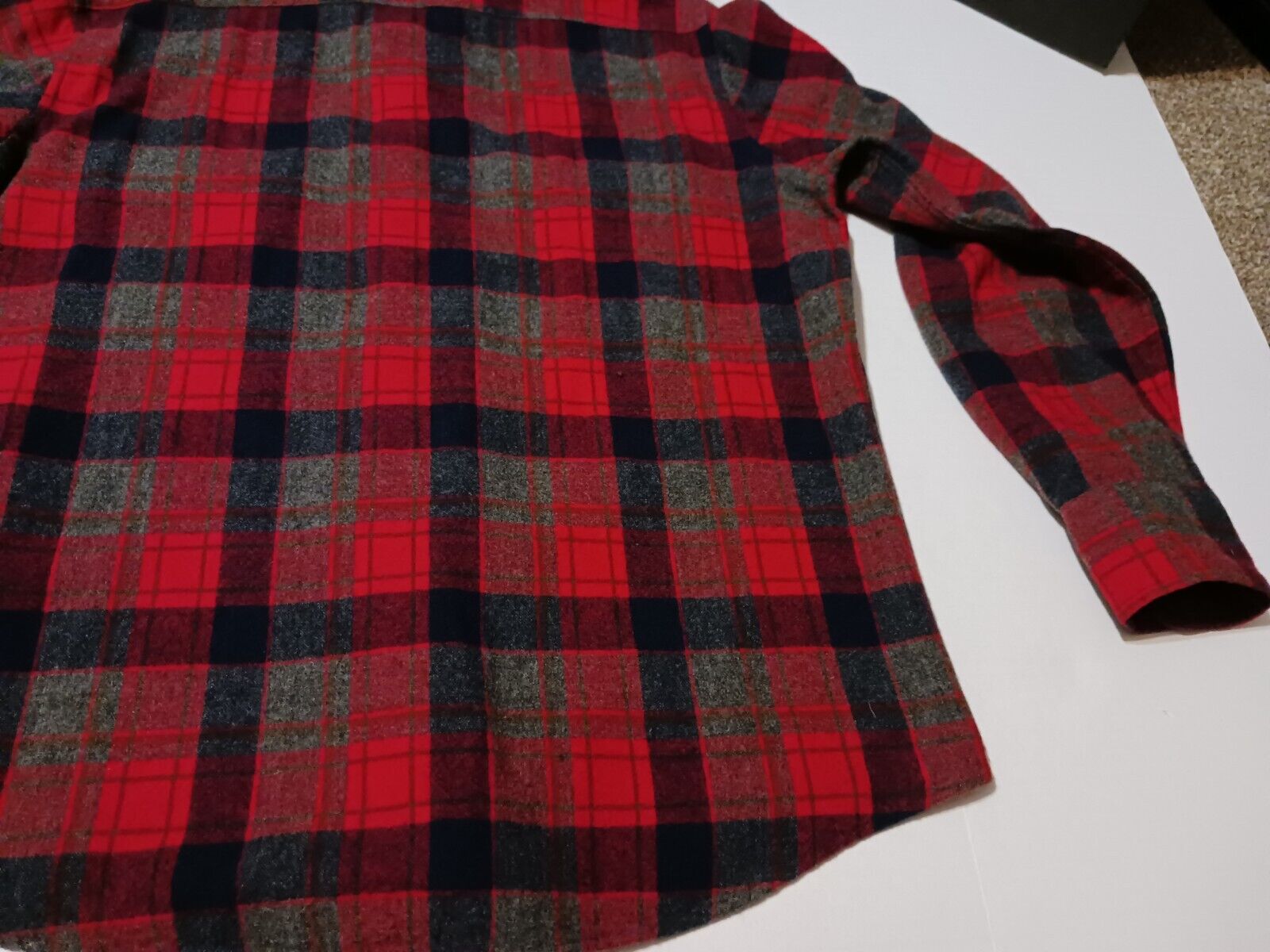 Vintage Cabelas 100% Wool Flannel Mens Size L Red… - image 16