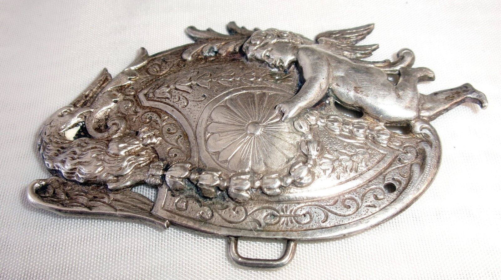 Stunning Victorian antique repousse Angel & Eagle… - image 6