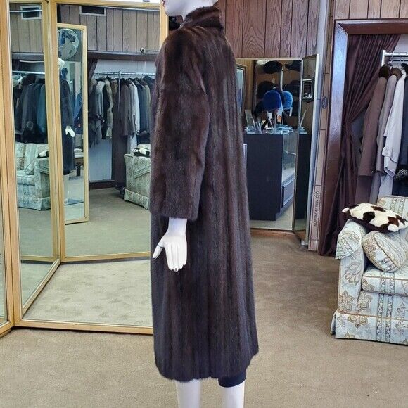 Natural Mahogany Letout Female Mink Fur 45" Coat-… - image 2