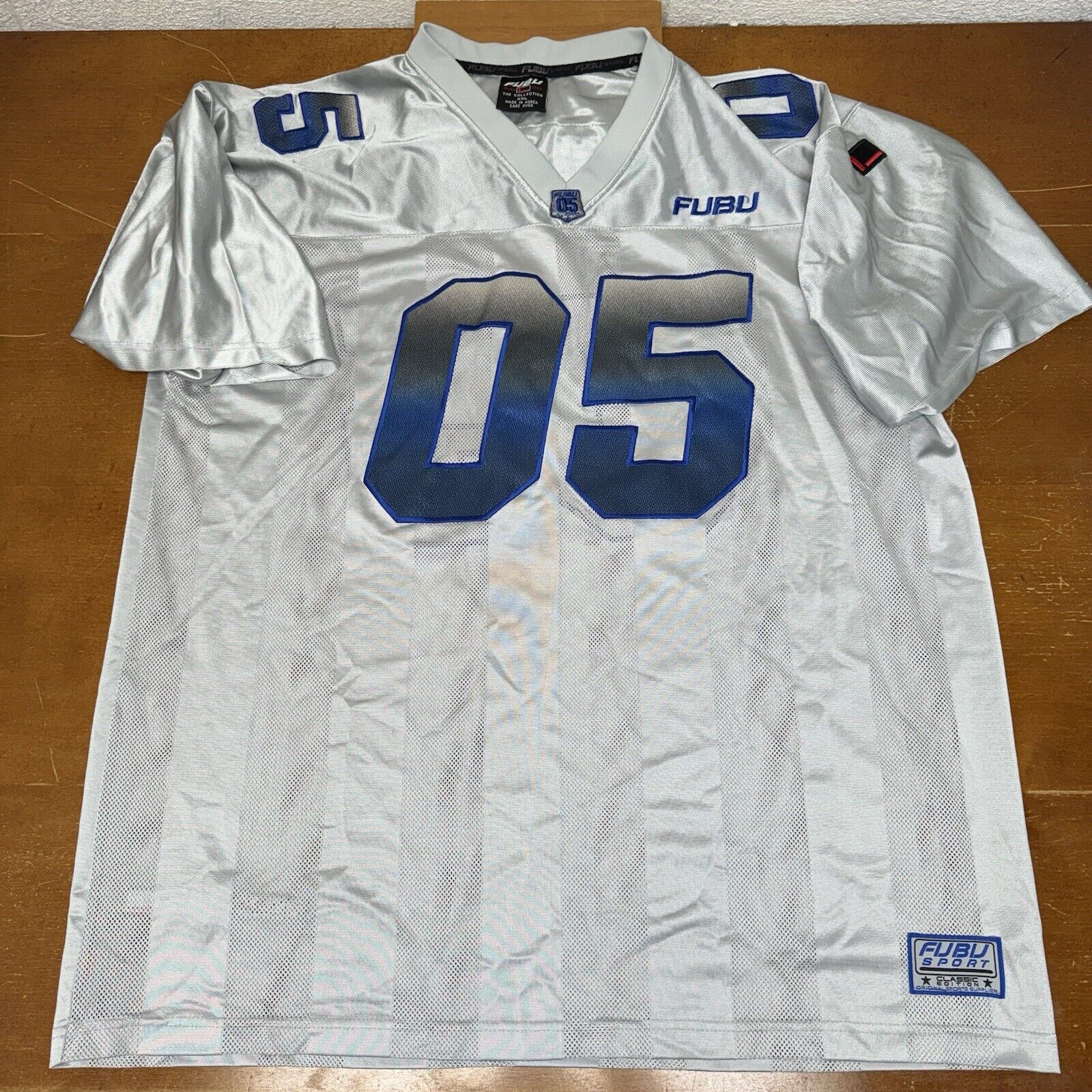 Vintage FUBU Jersey Mens 2XL Silver Sport 05 Foot… - image 1