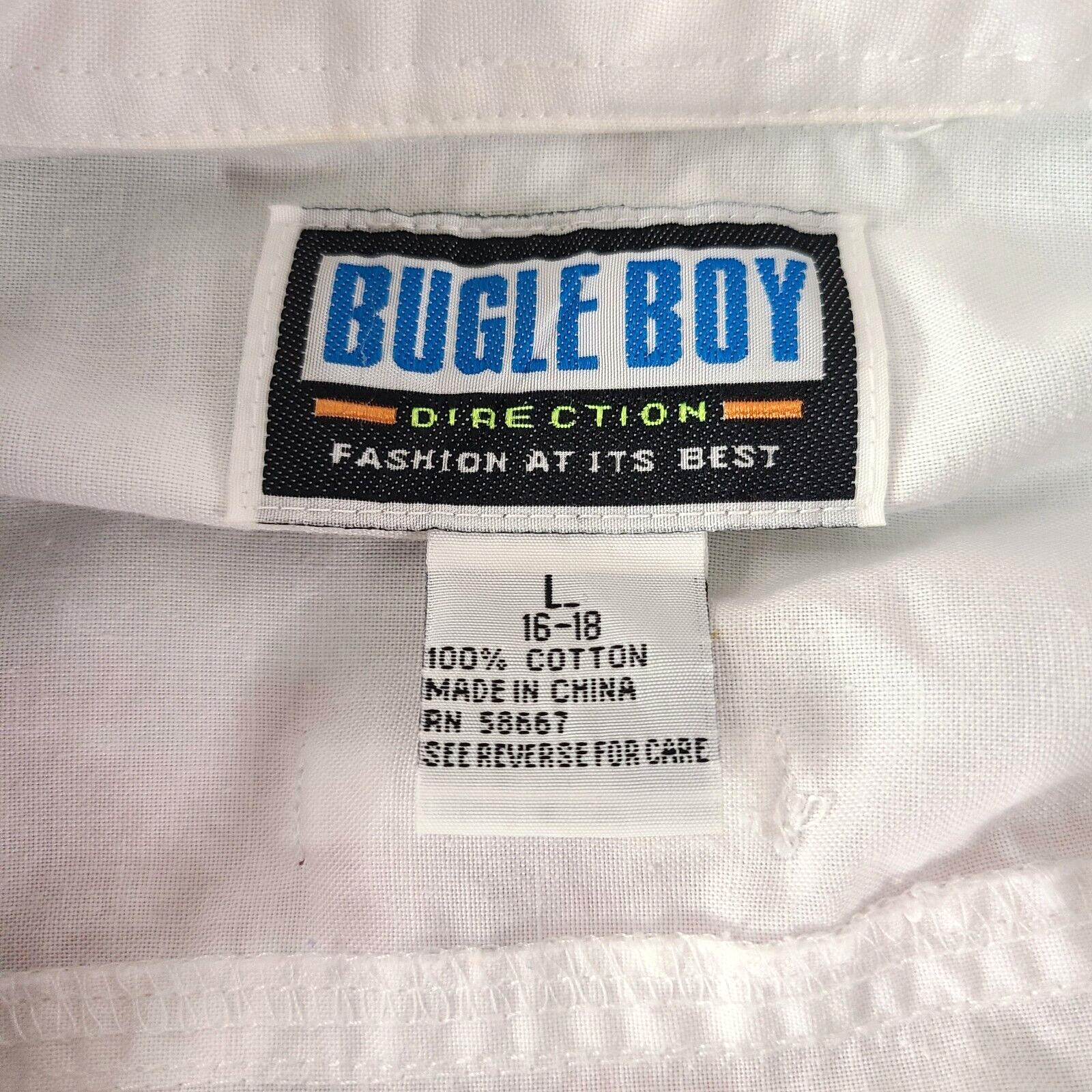 VTG Bugle Boy Button Front Short Sleeve Shirt Men… - image 10