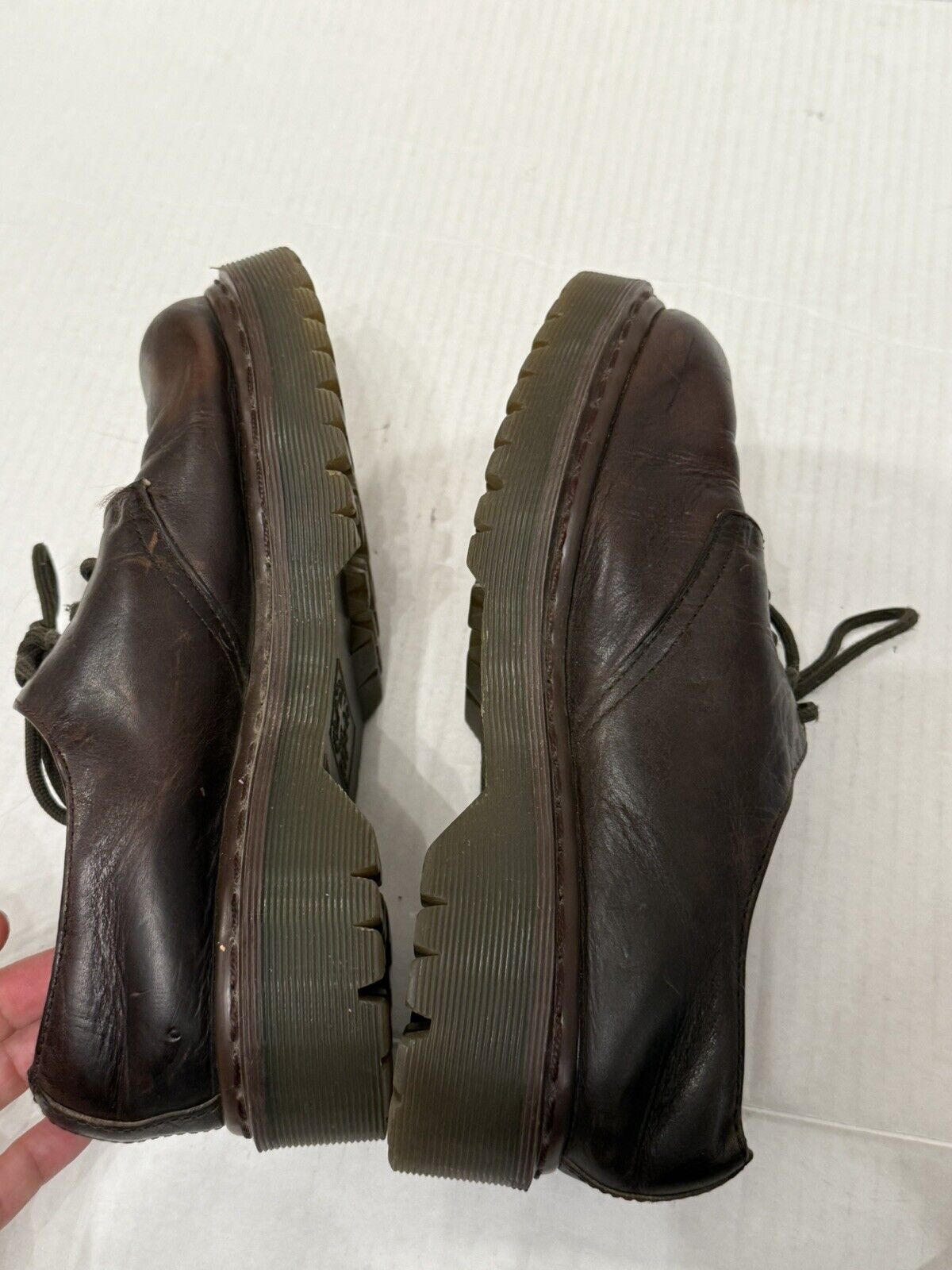 VTG 90s Y2K Doc Marten brown leather chunky oxfor… - image 10