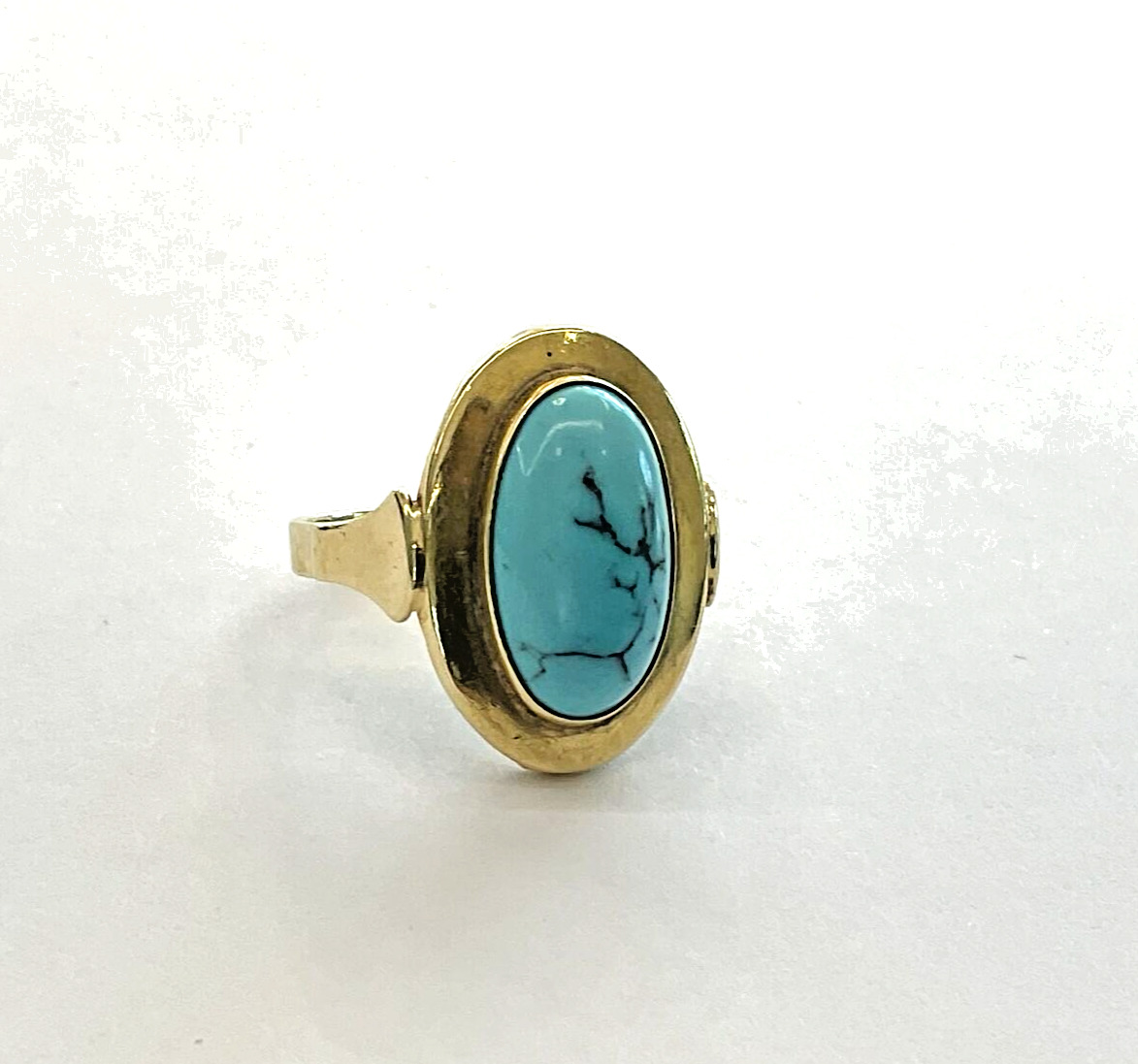 Vintage 14K Gold Ring with Turquoise - image 1