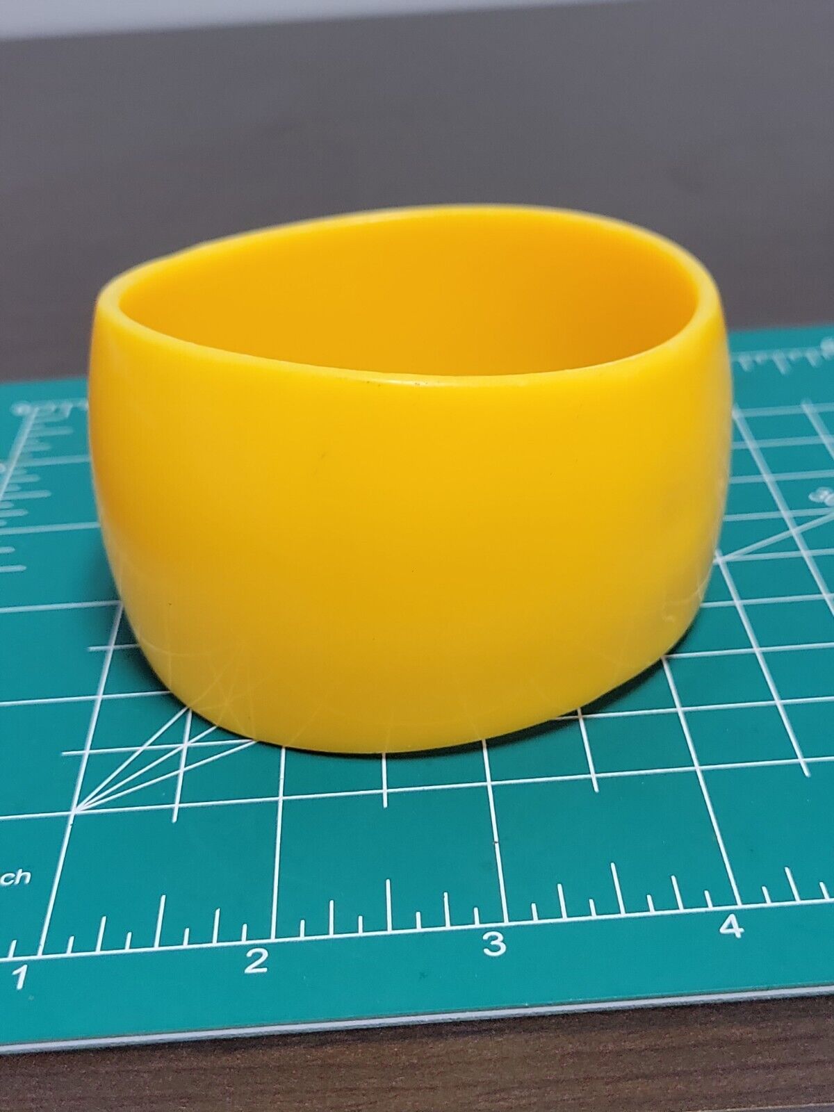 Vintage Bangle Bracelet Asymmetrical Canary Yello… - image 9