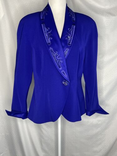 Daymor Couture Vintage Blazer 14 Purple Beaded 80s