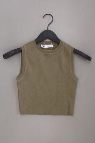 ⭐ Zara Ladies Top Size 36, S Olive Green Viscose ⭐