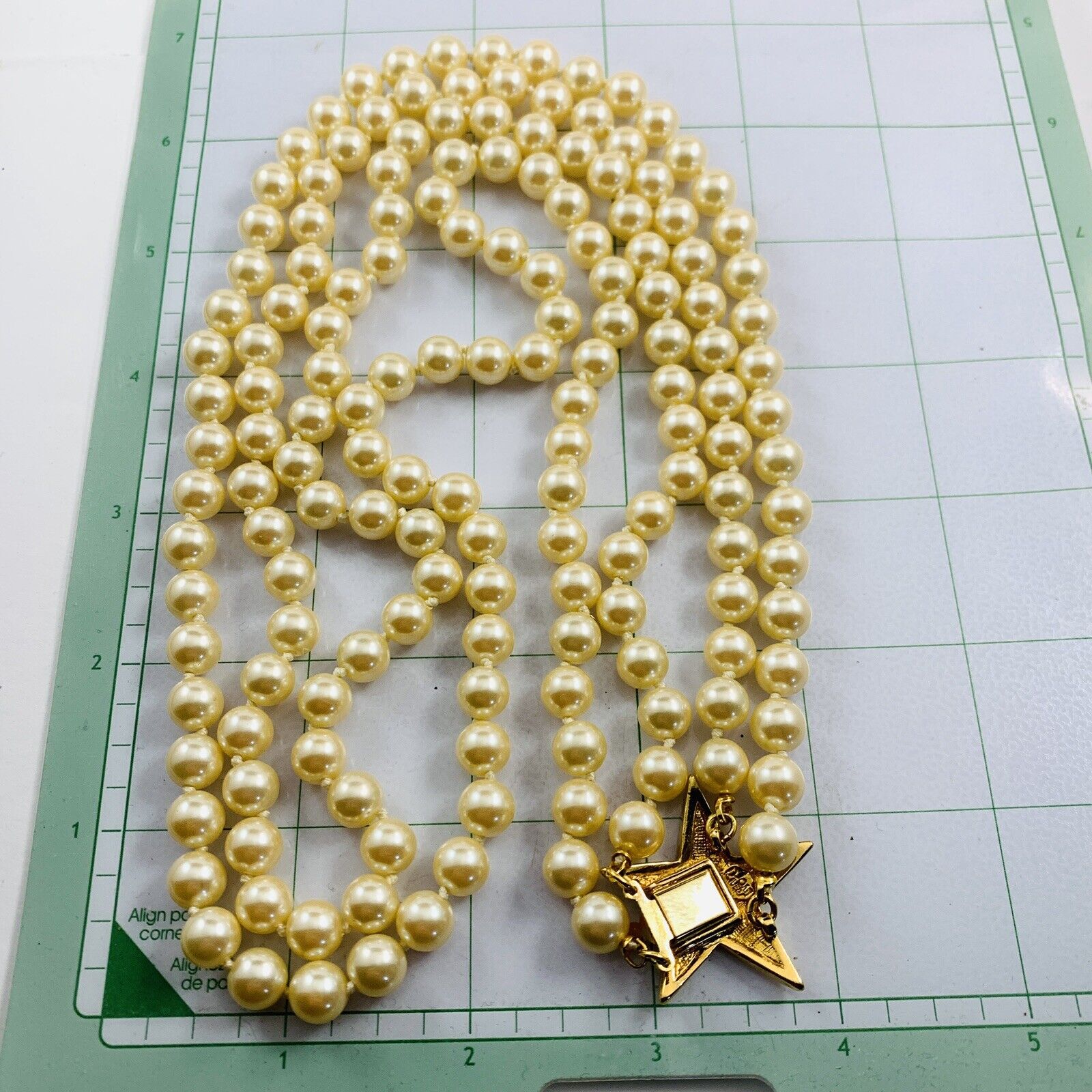 Vintage JOAN RIVERS Signed Faux Pearl Gold Tone R… - image 6