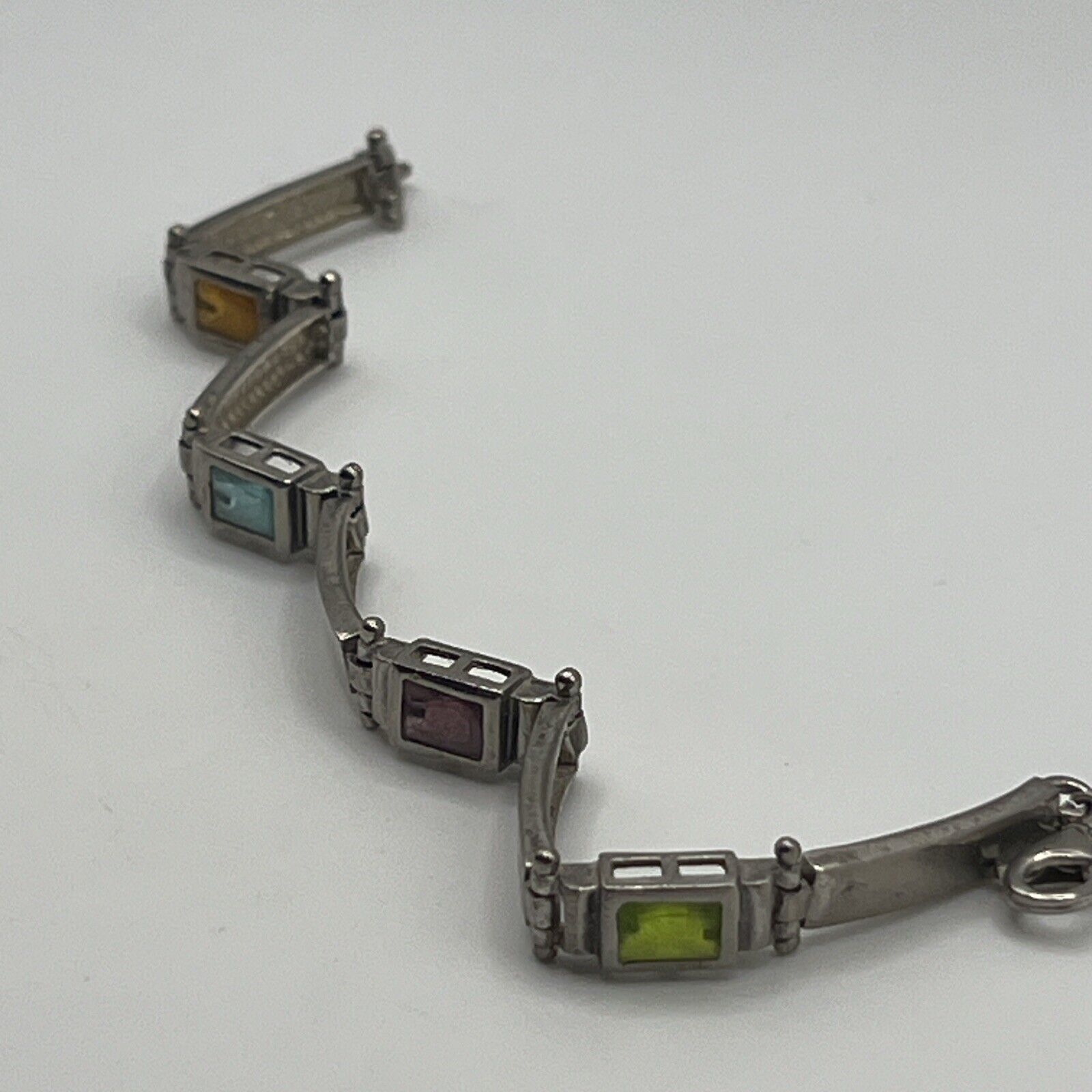 Multi-Stone Sterling Silver 925  Bracelet - image 8