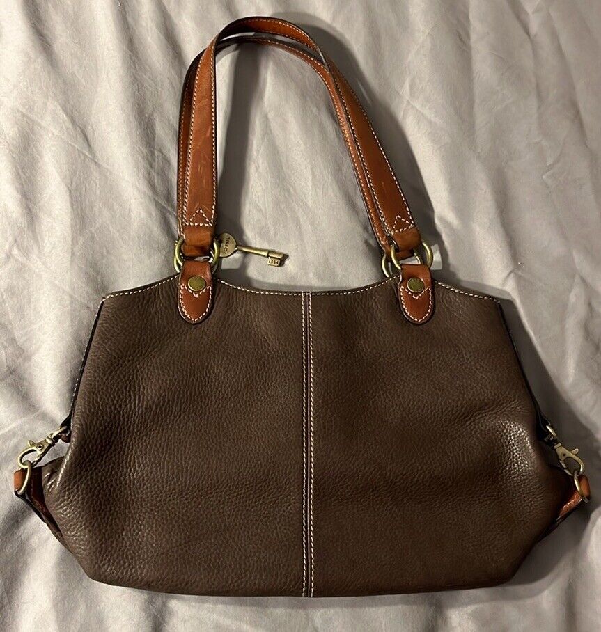 Fossil Leather Purse Chocolate Brown and Cognac - image 2