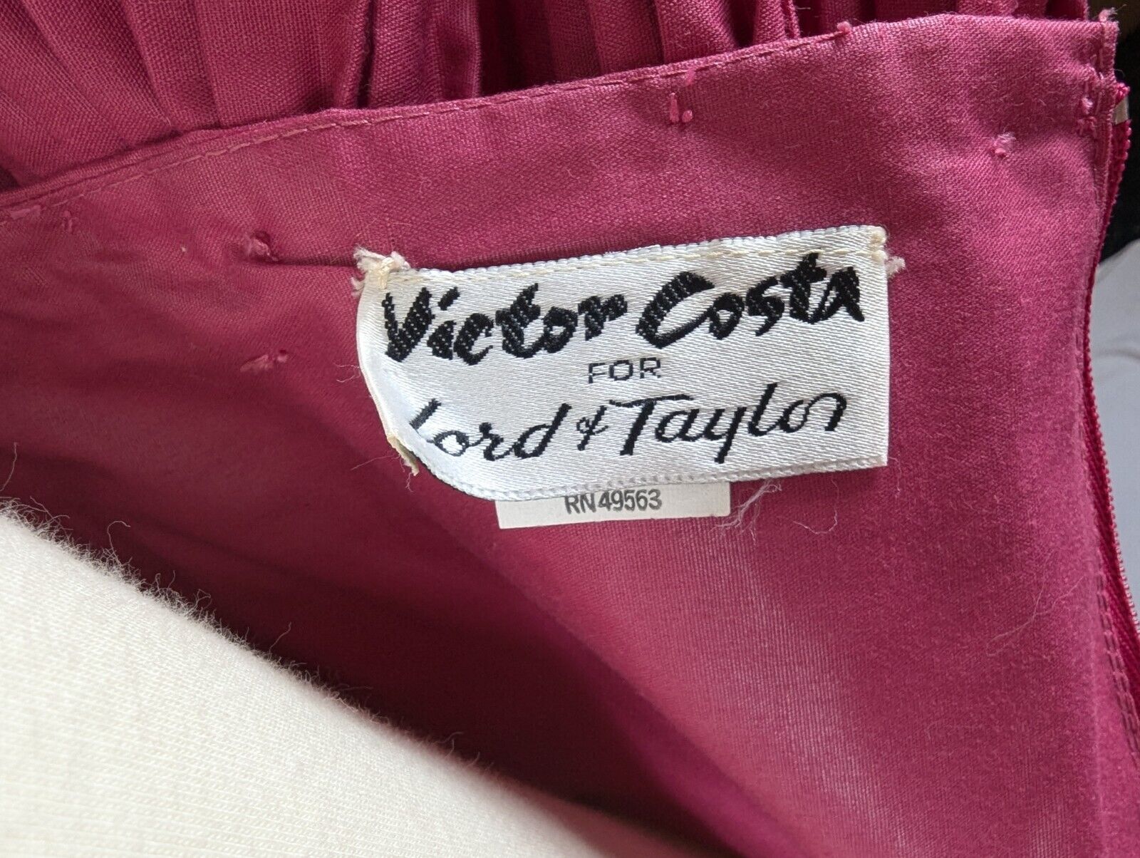 Victor Costa Pink Dress Taffeta Pleat Evening Wed… - image 7