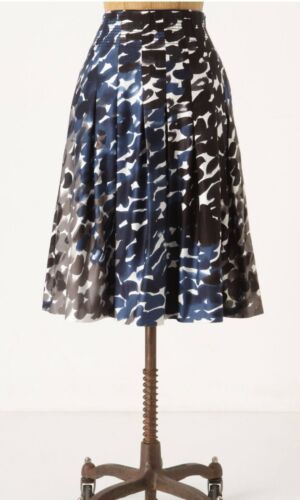 UEC ANTHROPOLOGIE MAEVE SUMKHWA Pleated Blue Blac… - image 1