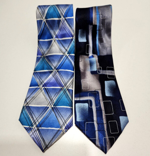 2 J Garcia Aztec Objects Blue Men's Tie & Space C… - image 1