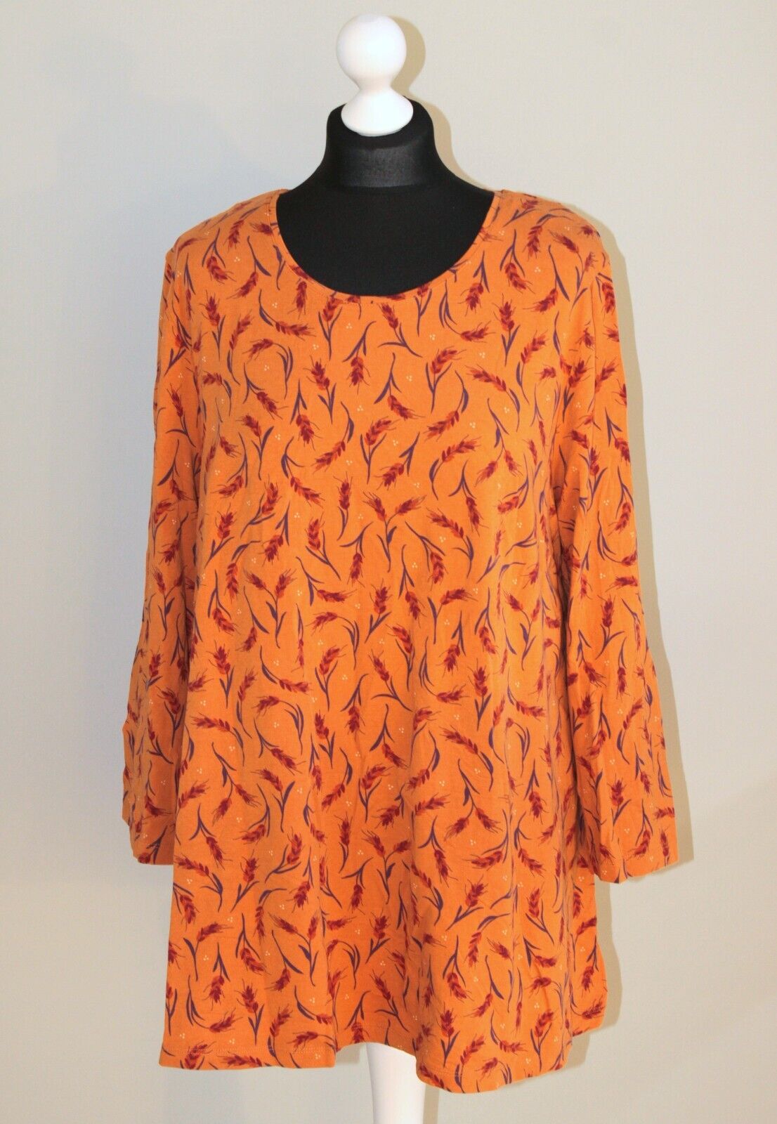 Gudrun Sjoden womens orange tunic shirt Size L - image 1