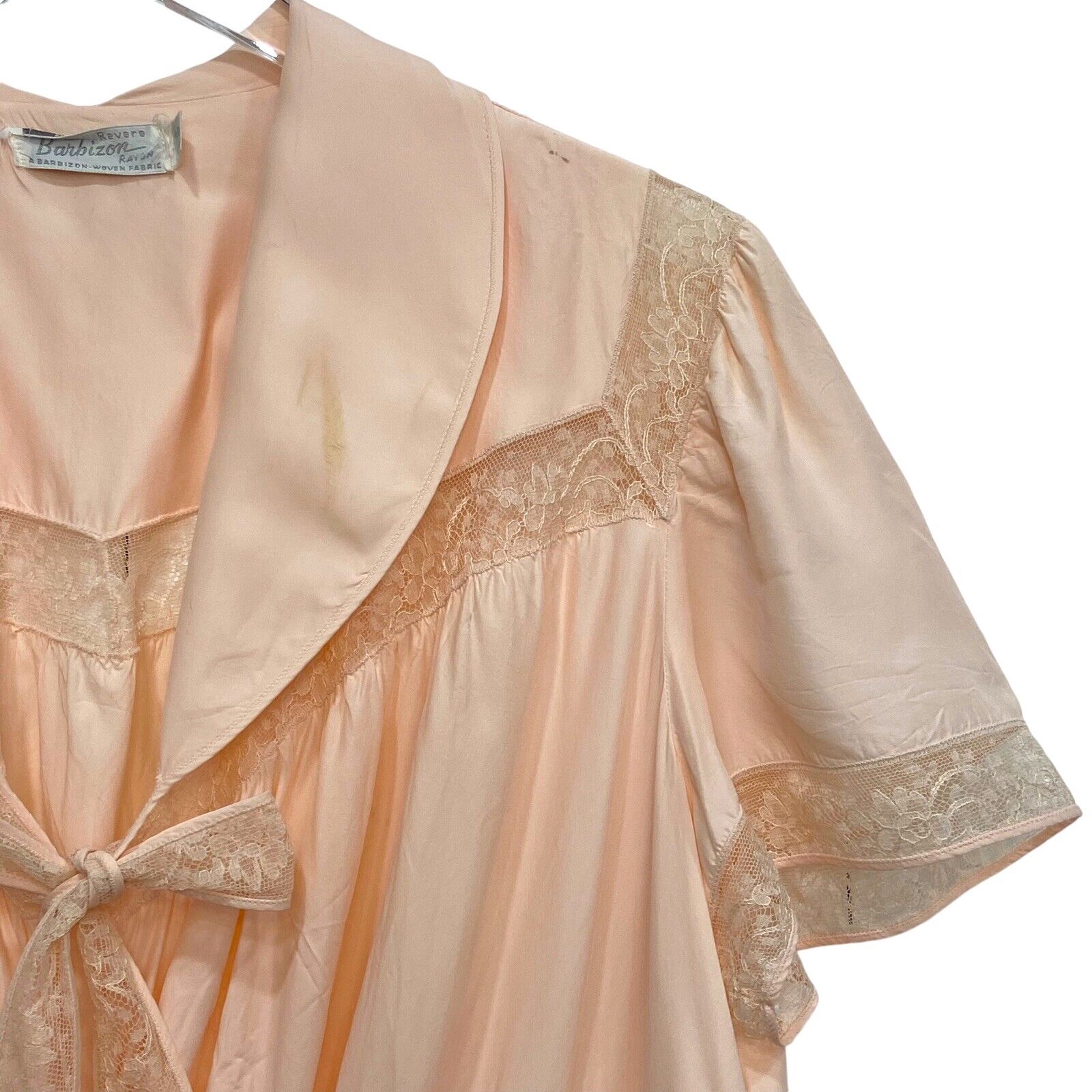 Vintage 30s/40s Peach Bias Cut BARBIZON Rayon Lac… - image 2