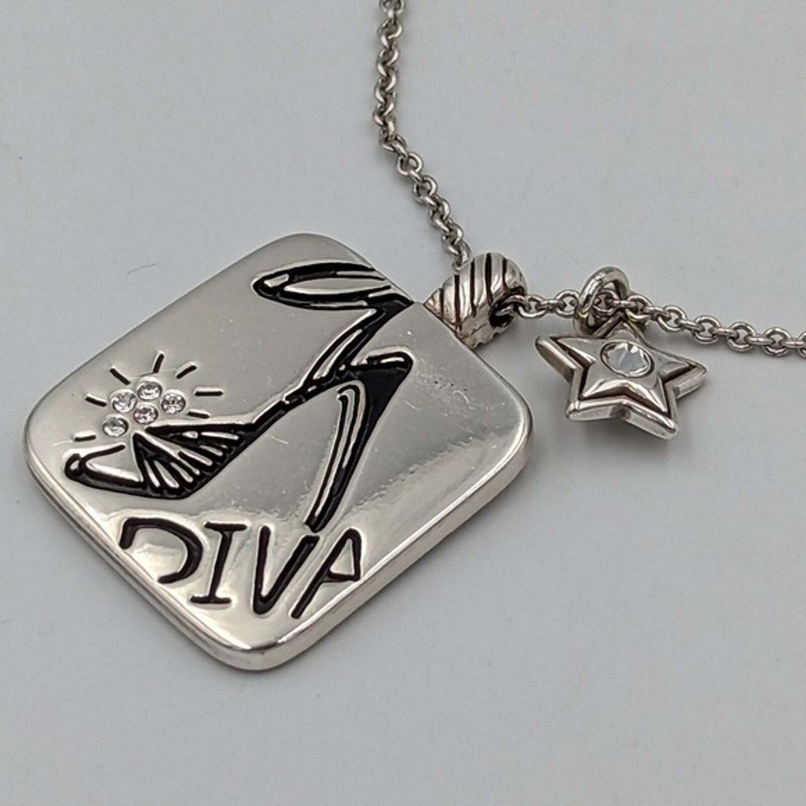 Beautiful Silver tone Diva Brighton Necklace - image 4